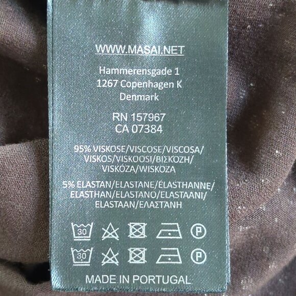 Masai Copenhagen Shift Dress Women’s Large Brown Black Floral Print Long Sleeve - Picture 11 of 16